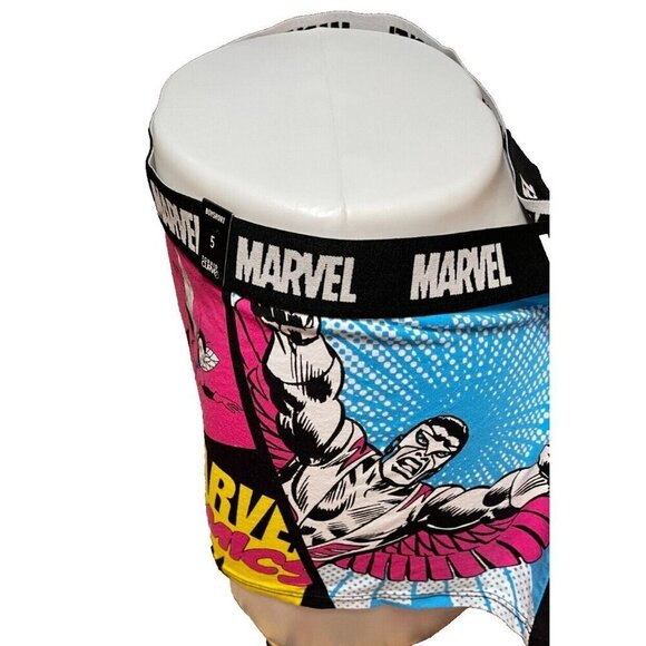 Marvel Comics +5 Super Hero Graphic Logo Name Waistband Cotton Boyshort Panties - Picture 5 of 6